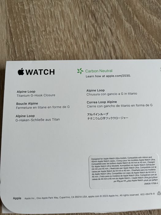 Apple watch 49 mm opaska oryginalna Alpine Loop titan