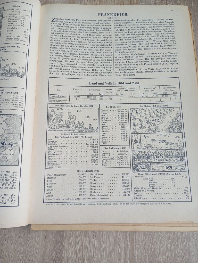 Książka stary niemiecki atlas 1941 rok