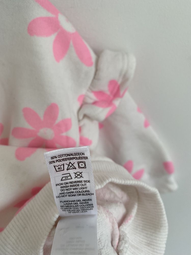 Bluza dunnes stores 74 neonowe kwiaty różowe falbanki jak newbir