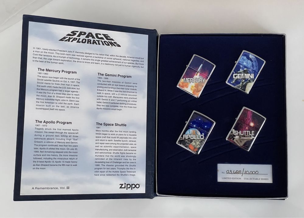 Zippo Space Explorations Limited Edition Collectible Set