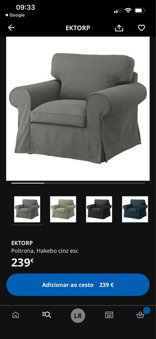 Poltrona cinzenta do Ikea