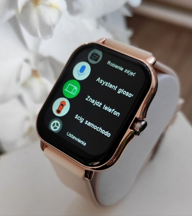 Śliczny Złoty Damski Zegarek Smartwatch