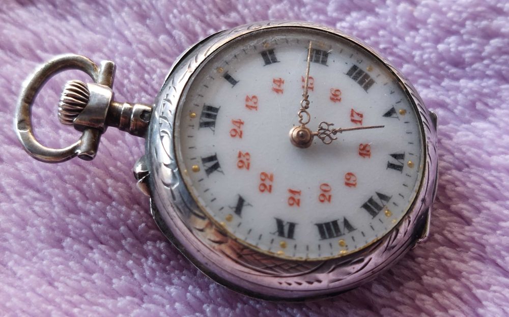 Relogio de bolso em Prata de Senhora [30mm] - 1900