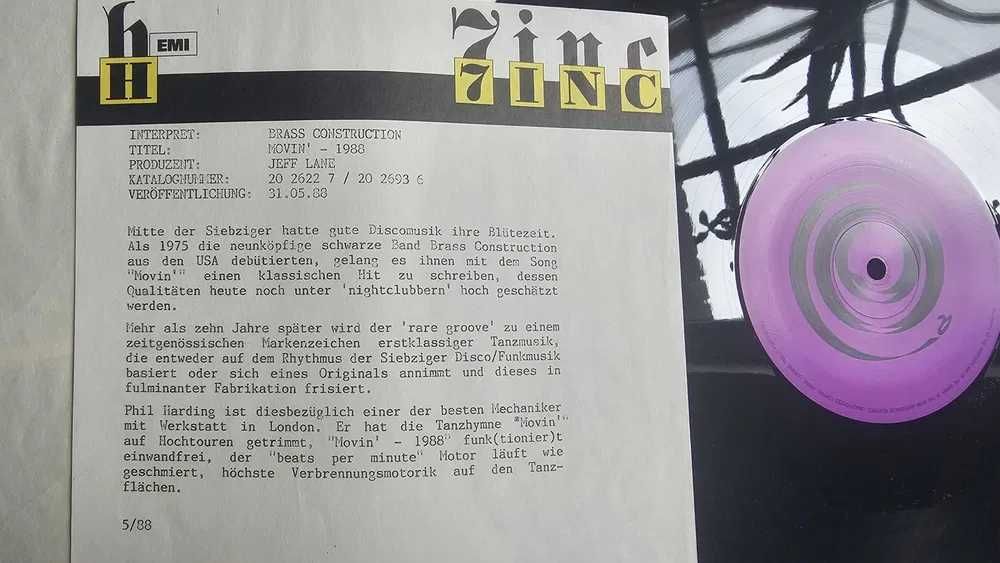 LP EP 12" Brass Construction - Movin' 1988 7 INC