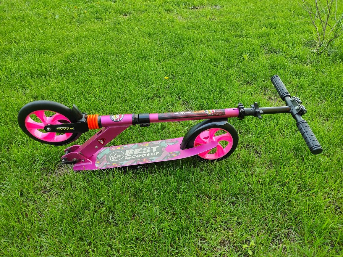 Підлітковий самокат Best Scooter рожевий дитячий самокат Best scooter