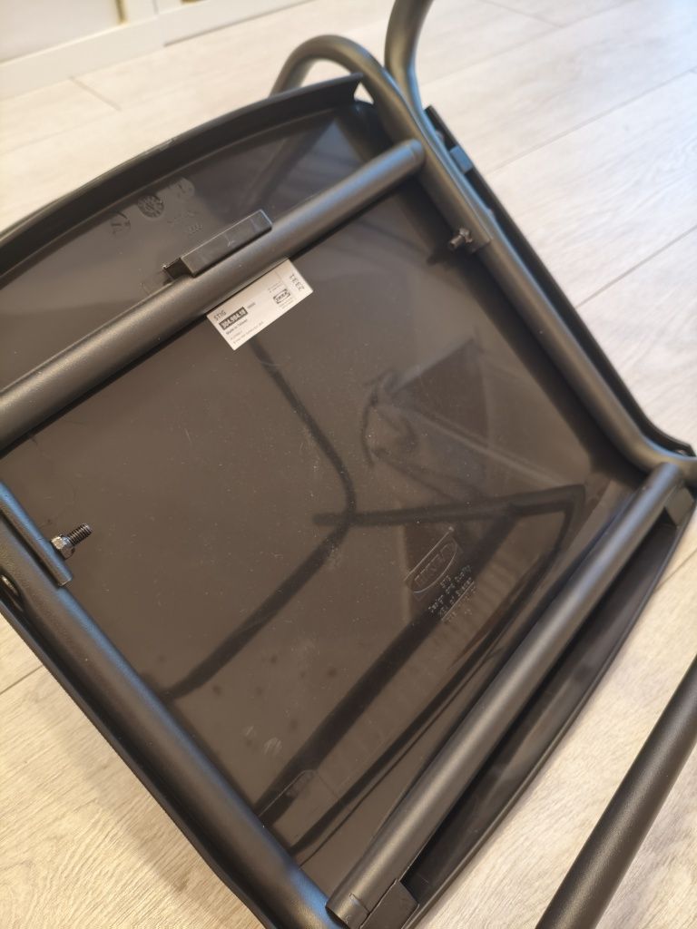 Stołek barowy z oparciem, czarny Ikea STIG