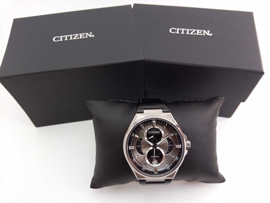 Титановый лунник- часы Citizen Eco-Drive BU0060-09H сапфир, Japan Made