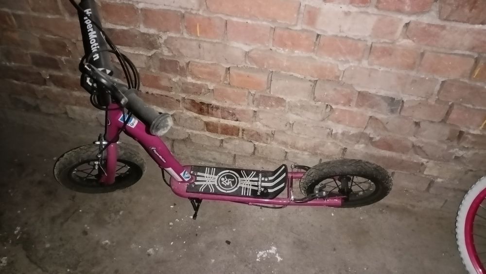 Hulajnoga pompowane koła różowa hamulce