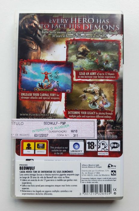 Jogo PSP PlayStation Portable "Beowulf"