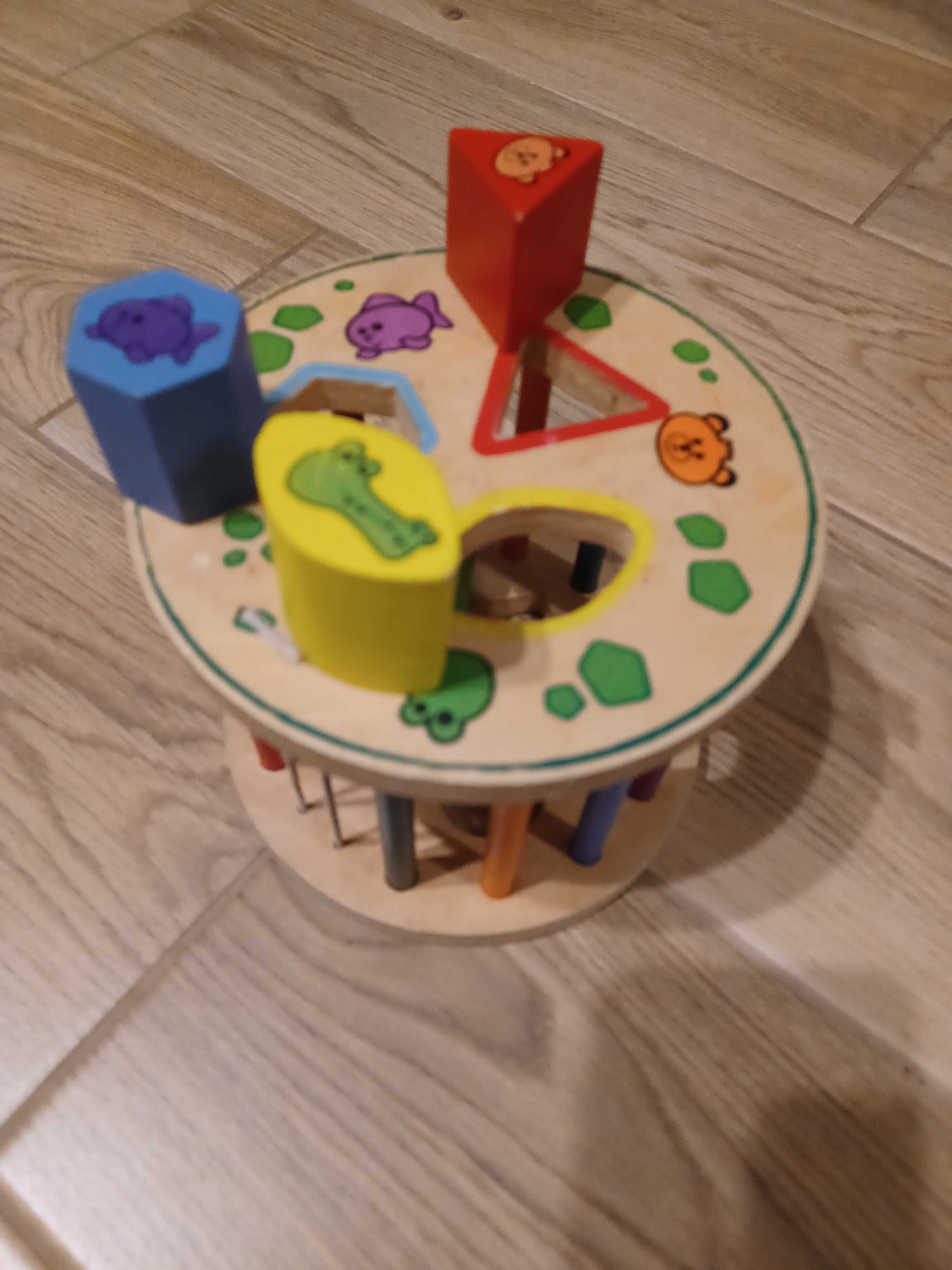 Klocki drewniane zabawka sensoryczna edukacyjna