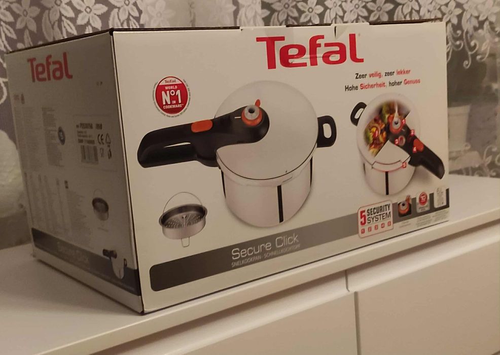 Szybkowar Tefal secure click 6L Inox koszyk sitko
