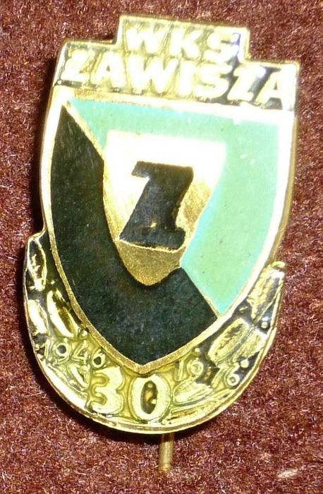 Przypinka 30 lecie klubu Zawisza Bydgoszcz z czasów PRL