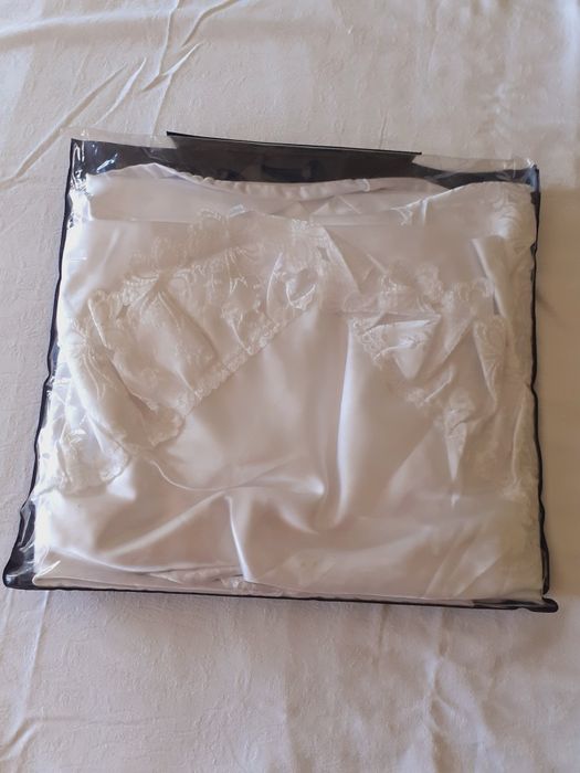 Toalha vintage branco pérola para camilha