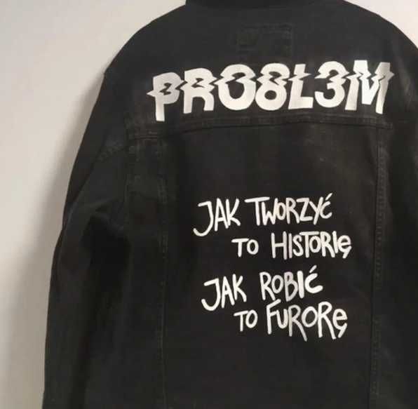 Czarna kurtka dżinsowa PRO8L3M męska h&m Oversize XL Custom