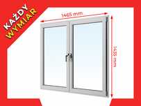 Okno PCV NA WYMIAR EkoSun Plastikowe 1465 x 1435 WYCENA GRATIS!