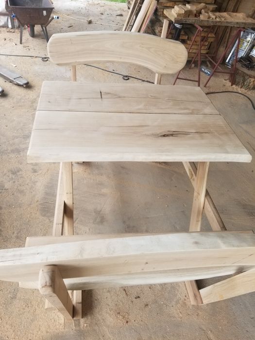 Meble  ogrodowe stół  z lawkami debowy