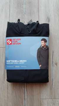 Nowa męska kurtka softshell z kapturem M Seven for 7 czarna