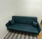 Wersalka Sofa rozkładana salon styl skandynawski ciemny turkus