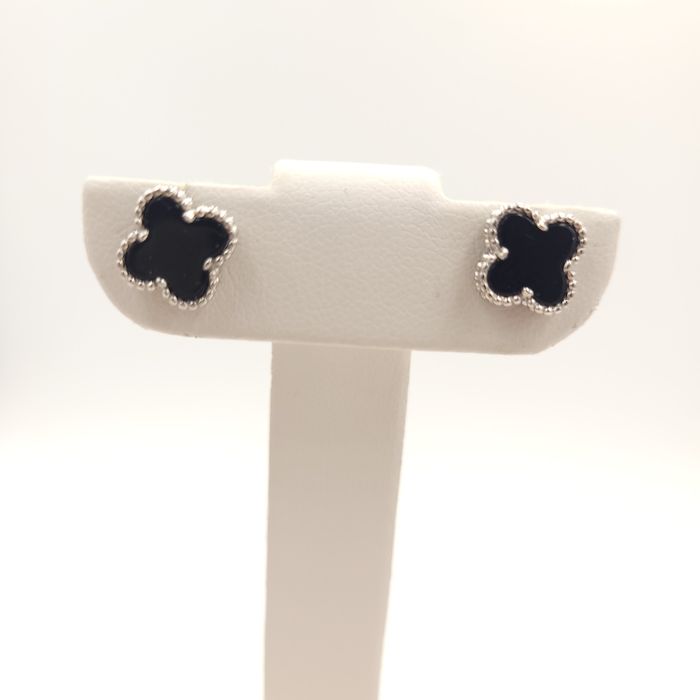 Srebrne kolczyki pr.925 koniczyna czterolistna