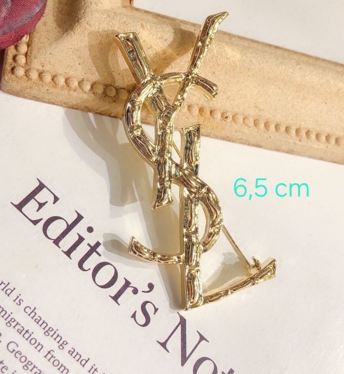 Broszka złota klasyczna yls 6.5 cm ozdoba na ubranie stal chirurgiczna
