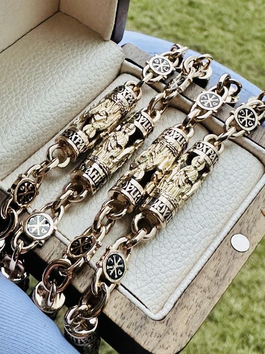 Золото ексклюзивний золотий ланцюг Святий Микола вага 109 г