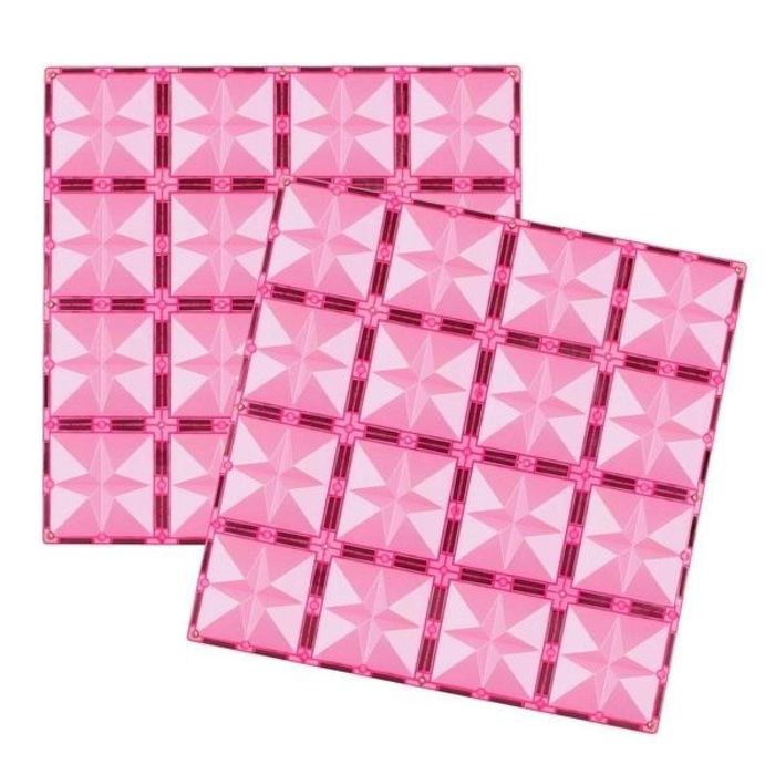 Klocki magnetyczne 2 płyty różowe 30x30 cm pudełko,319x322 mm