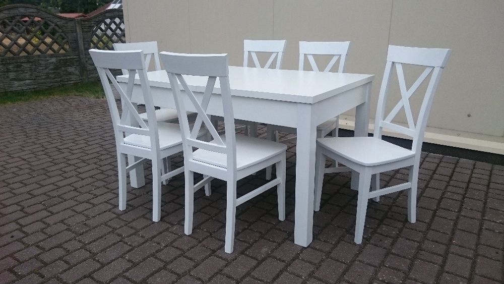 Prowansalskie skandynawskie krzesło krzyżak białe modne stabilne