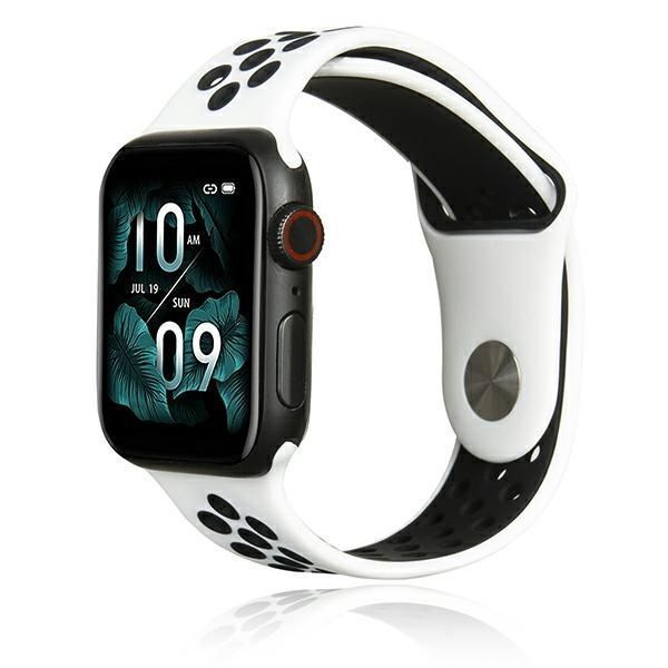 Pasek Sportowy Beline Apple Watch Silicone 38/40/41 mm - Biało-Czarny