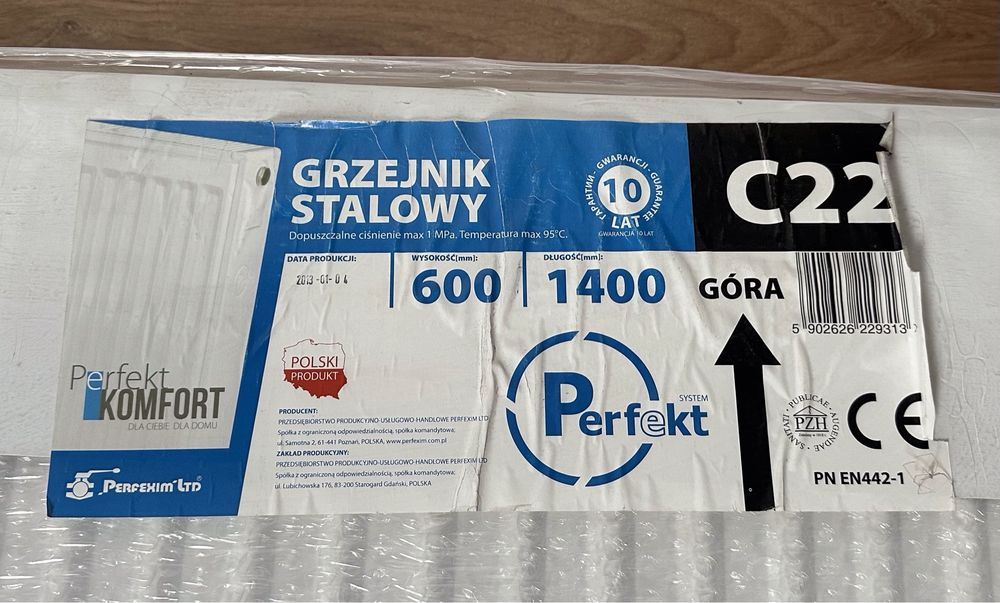 grzejnik Perfekt 600x1400 Perfexim C22