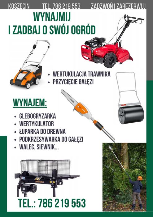 Mocna ŁUPARKA RĘBAK do drewna RIWALL do wynajęcia WYNAJEM