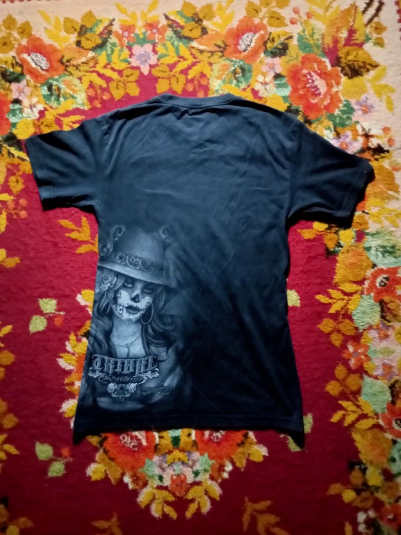 Tribal gear rap skull t-shirt sk8 y2k hip hop