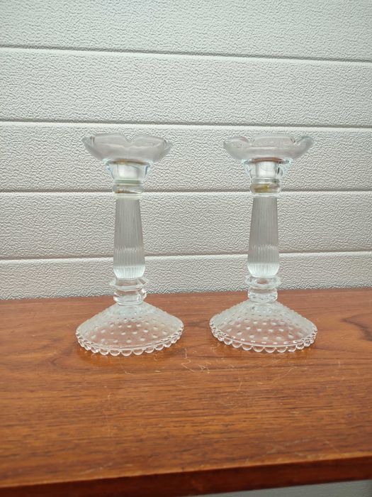 Szklane świeczniki w stylu Art Deco - lata 30 - Design - vintage - D