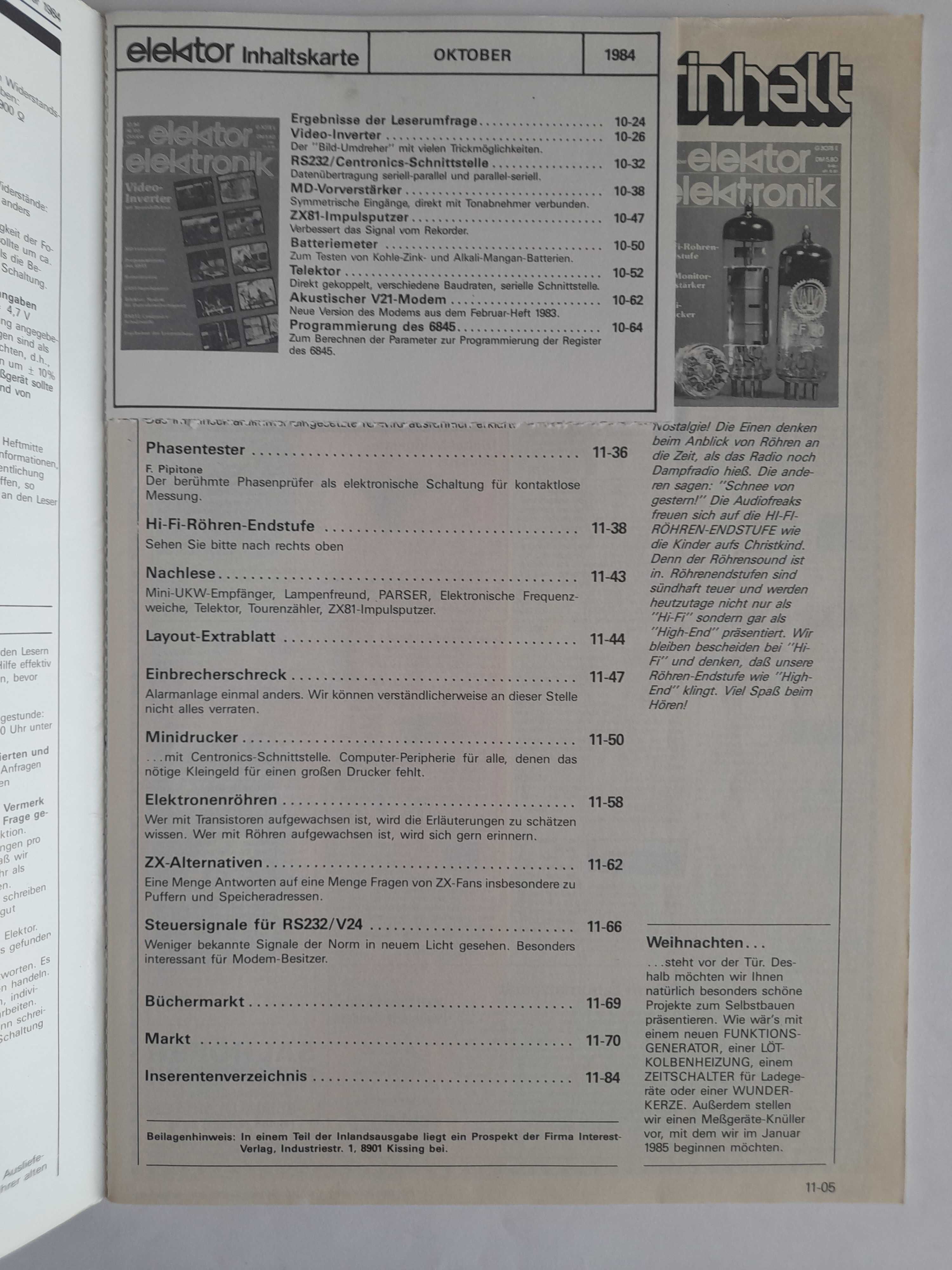 Elektor Elektronik 11 / 1984 (w języku niemieckim)