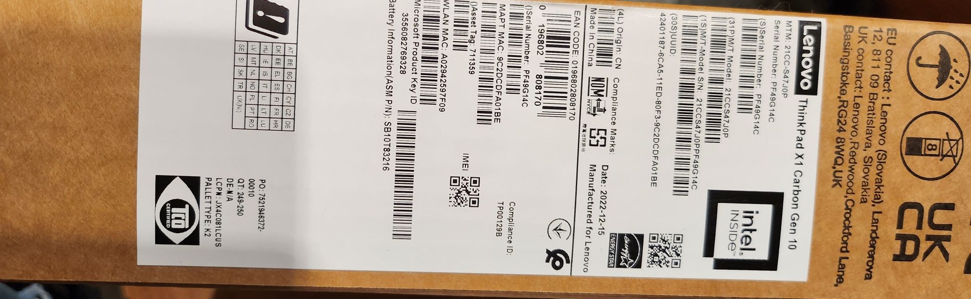 Laptop Lenovo X1 Carbon ThinkPad 16 GB 1 T