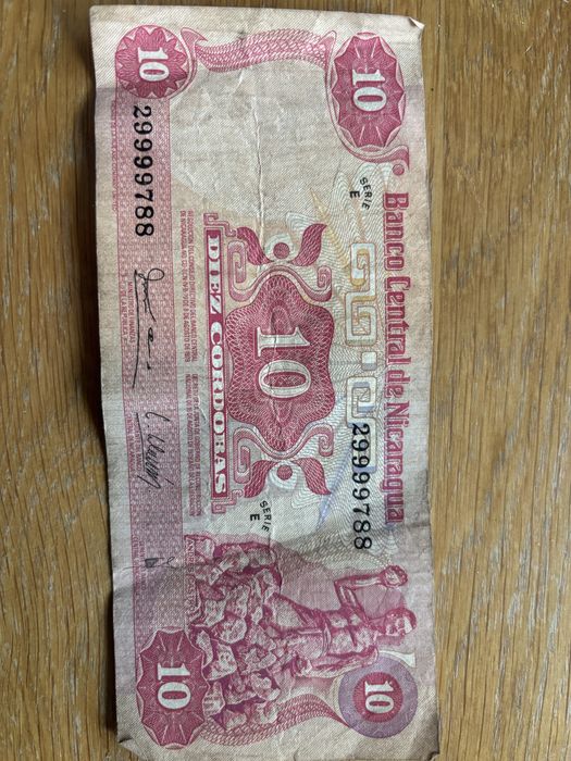 Banknot 10 cordobas Nikaragua 1979