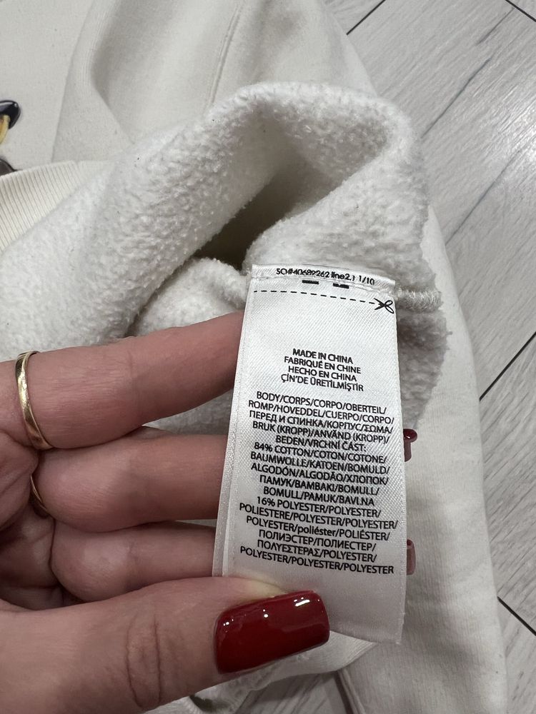 Bluza kremowa Ralph Lauren miś kapelusz jeans r. XS oversize