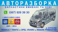 Разборка Renault Trafic Opel Vivaro Розборка на Запчасти 1.9 2.0 2.5