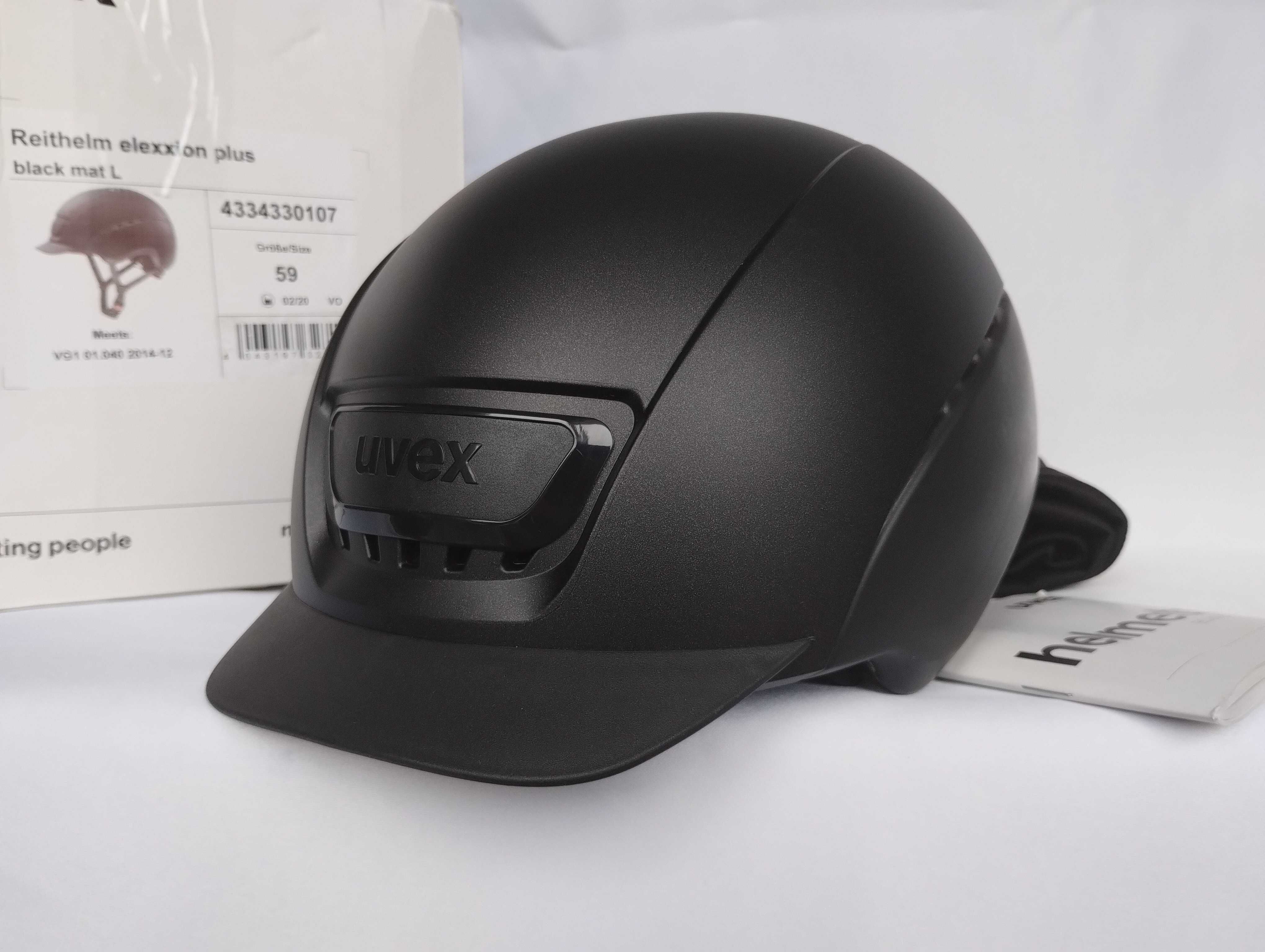 Kask jeździecki toczek Uvex Reithelm Elexxion Plus Black Mat L 59cm