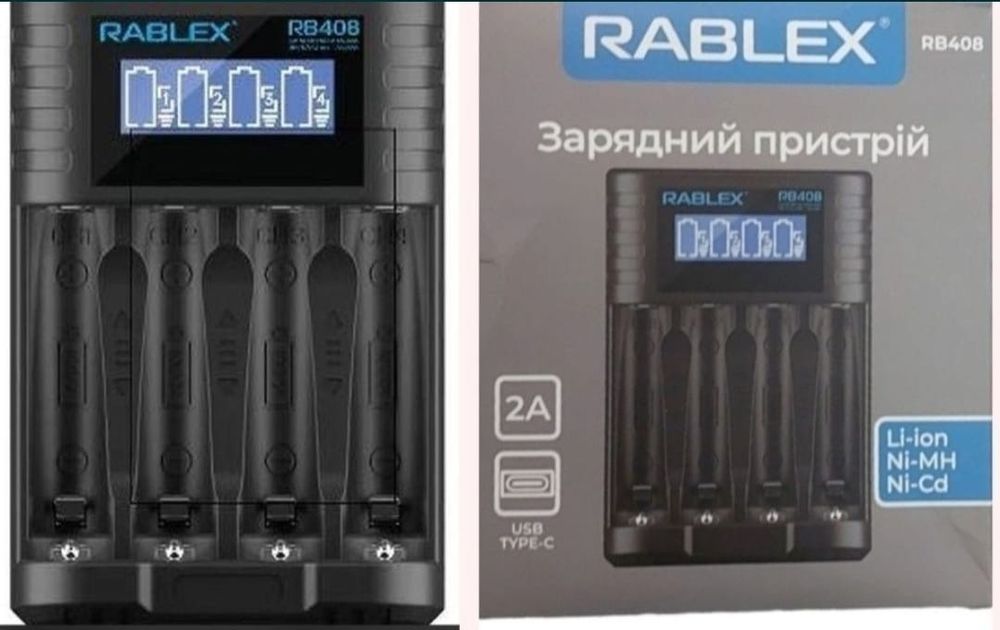 Акумулятори 18650 Зарядний пристрій для акумуляторів Rablex Зарядка