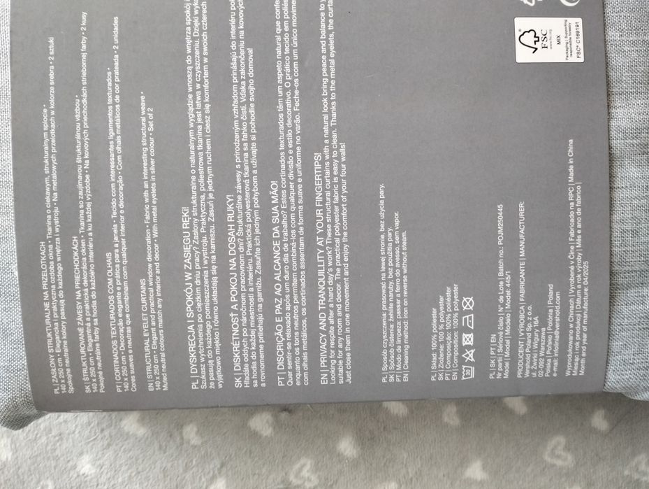 Zasłony strukturalne na przelotach Smukee Home 140x200 cm komplet 2szt