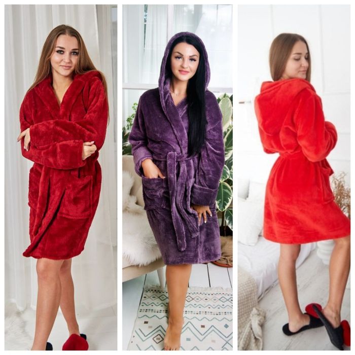 Жіночі теплі халатики багато кольорів