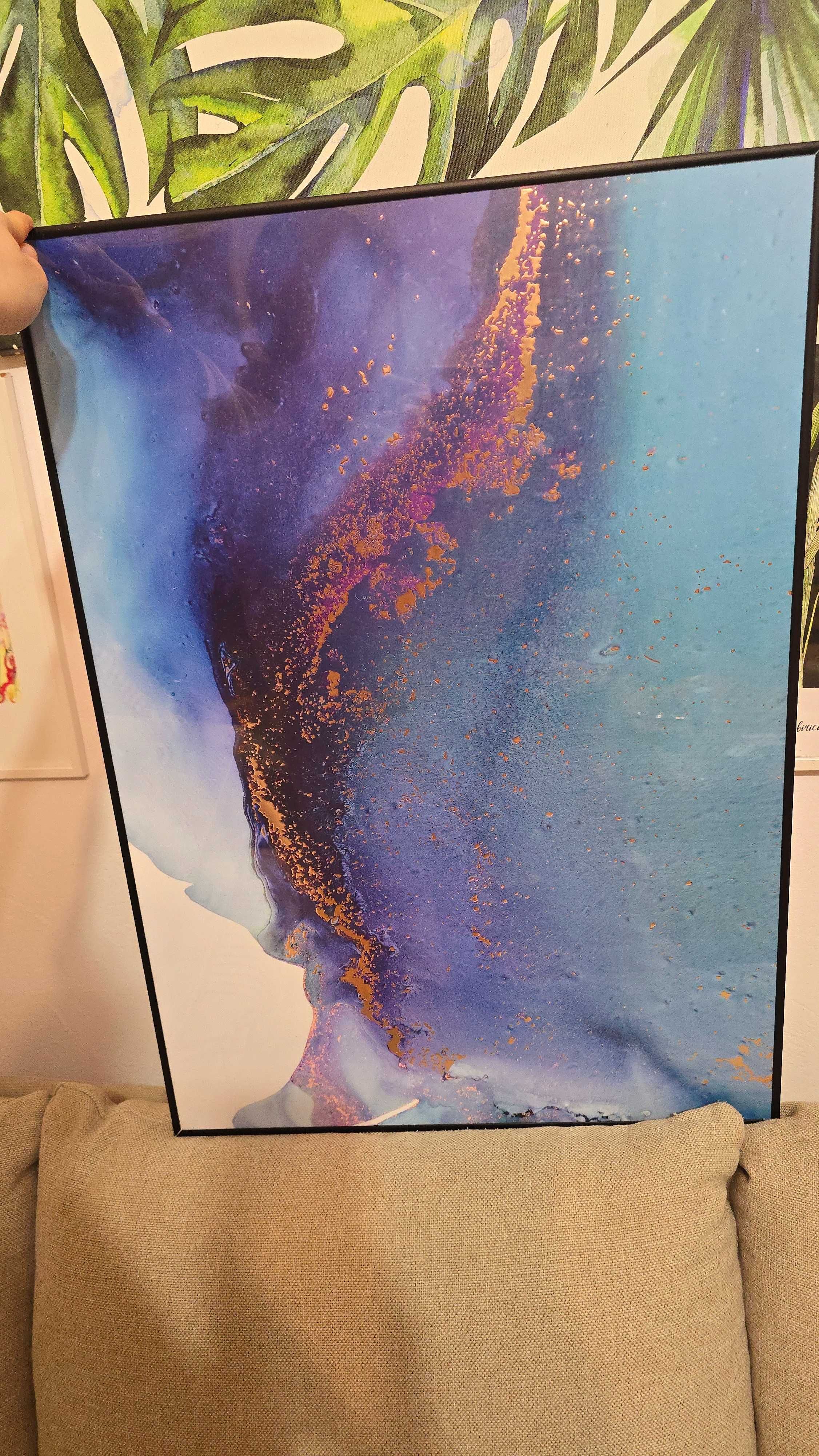 Złote plakaty dwa niebieskie galaktyka gwiazdy 50 x 70