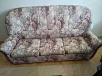 Zadbana kanapa/sofa i fotel komplet wypoczynkowy Mebel Cyroń retro