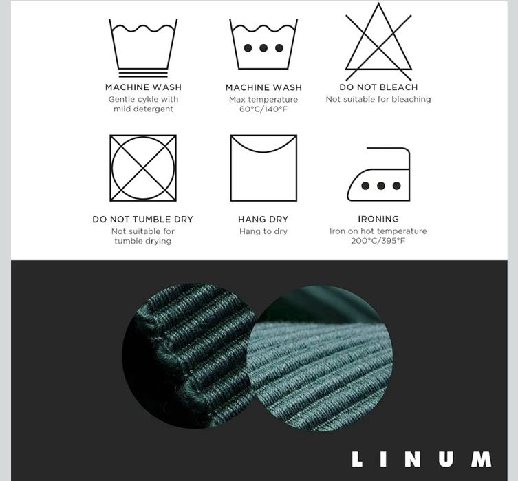 LINUM UNI bieżnik na stół 45x150 cm, bawełna prążkowana, można prać