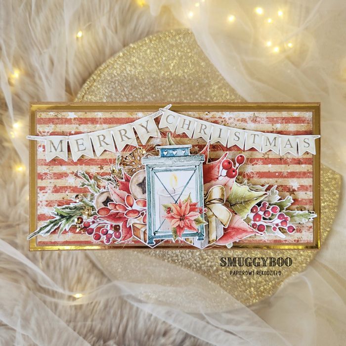 Kartka świąteczna scrapbooking ręcznie robiona okolicznościowa