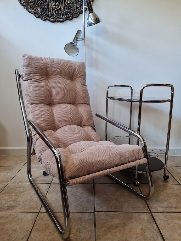 Fotel w stylu Bauhaus, chrom,lata 70,Vintage,Mid-Century Modern