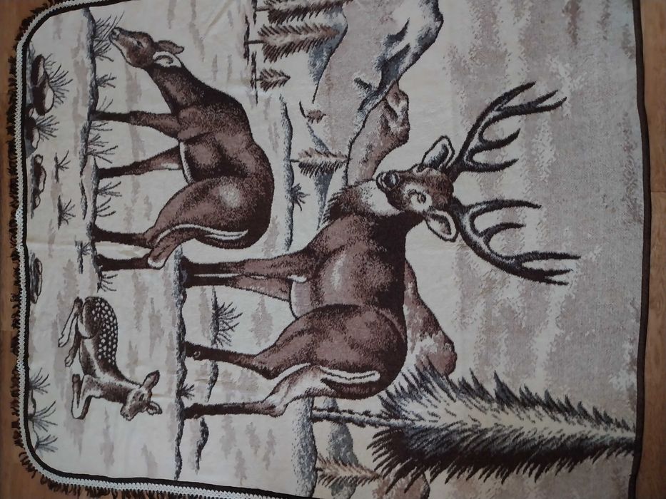 Плед покрывало одеяло, семья оленей.