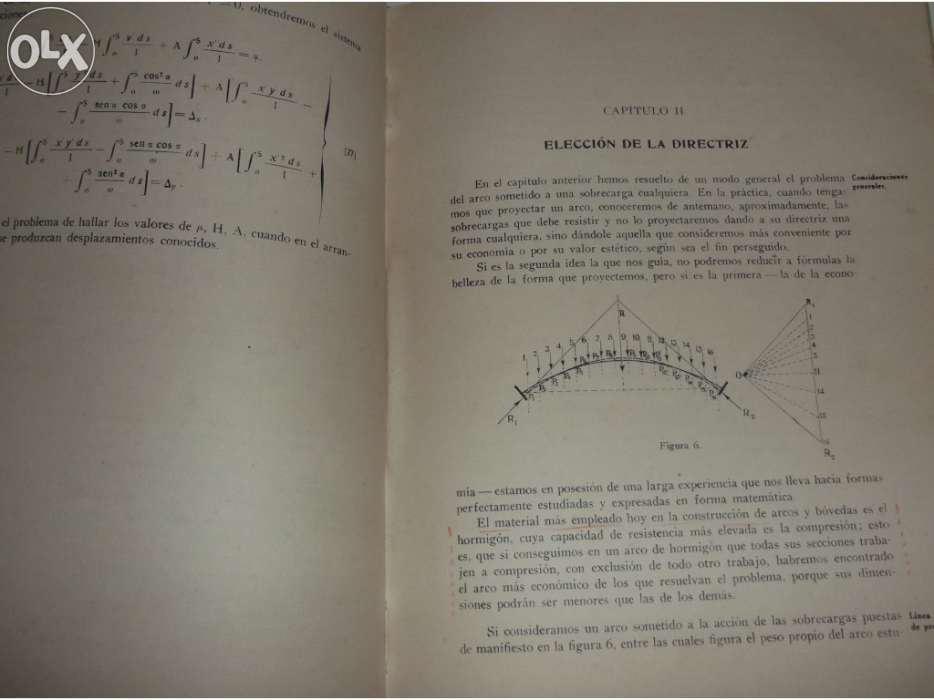 Livro calculo tabular de arcos empotrados (obras publicas) de 1943