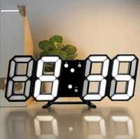 Zegar cyfrowy 3D LED, czarny duży temperatura budzik prezent dekoracja