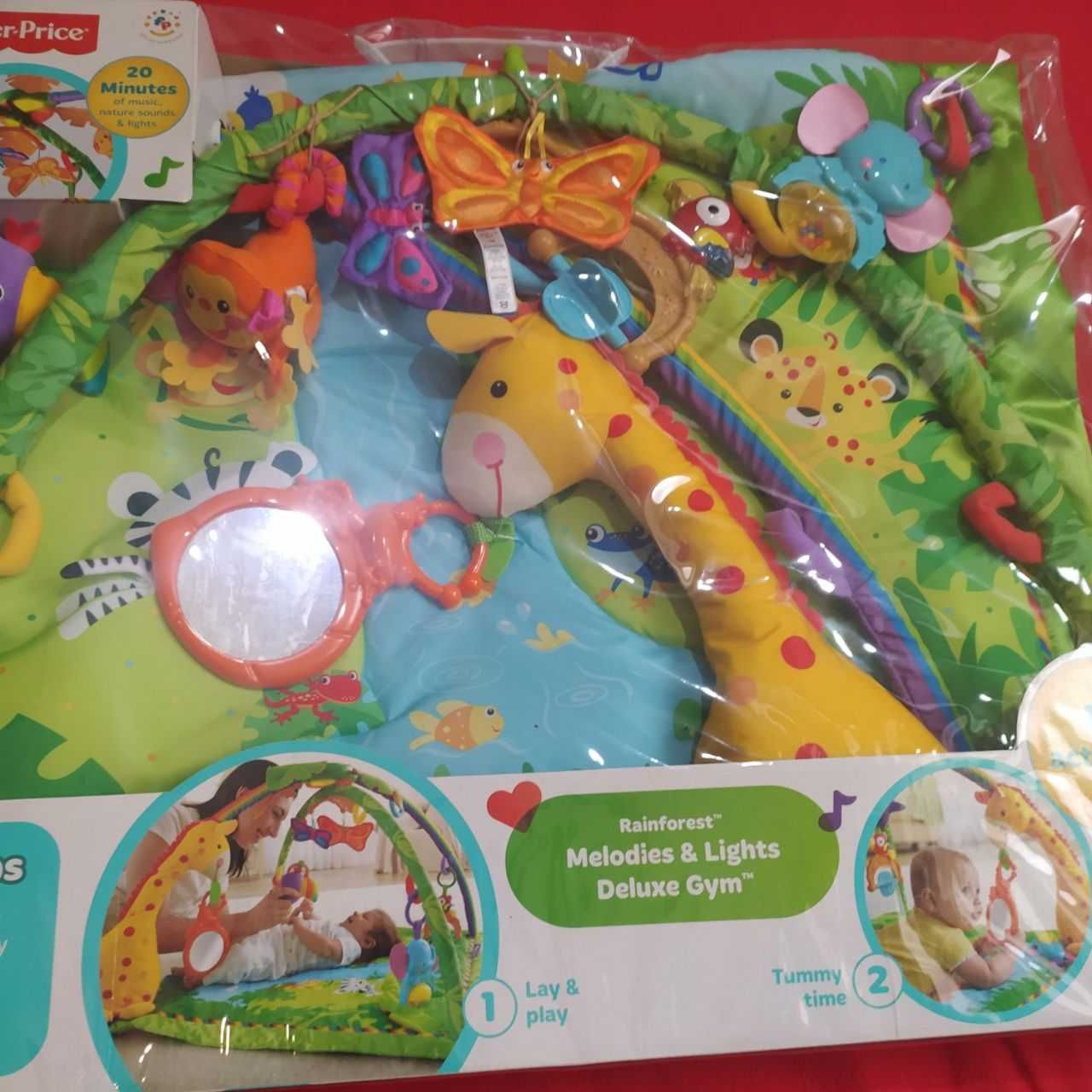 Fisher Price Новый детский развивающий коврик Rainforest Deluxe Gym